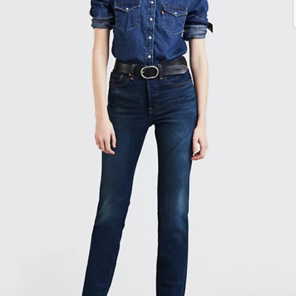 Levi's Wedgie High Rise Premium Denim Jeans in Authentic Favorite Sz 27 NWT - Picture 3 of 15